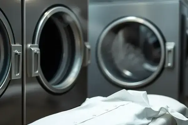 Professional dry cleaning process with careful garment handling